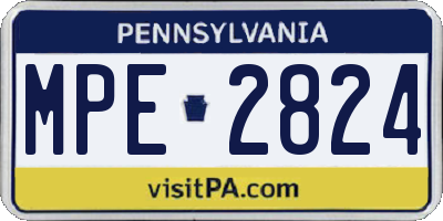 PA license plate MPE2824