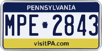 PA license plate MPE2843
