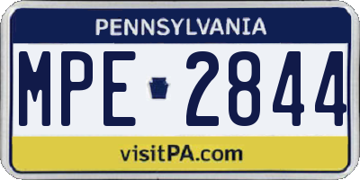 PA license plate MPE2844