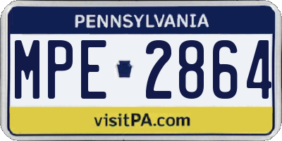 PA license plate MPE2864