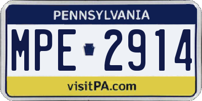 PA license plate MPE2914