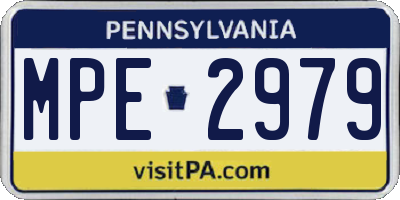 PA license plate MPE2979