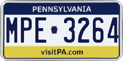 PA license plate MPE3264