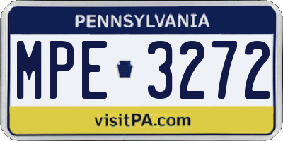 PA license plate MPE3272