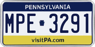 PA license plate MPE3291