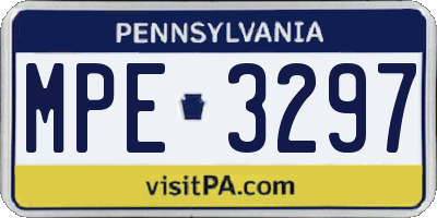 PA license plate MPE3297