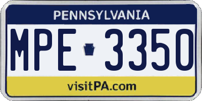PA license plate MPE3350