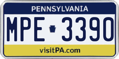 PA license plate MPE3390