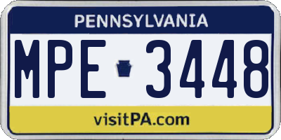 PA license plate MPE3448