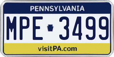 PA license plate MPE3499