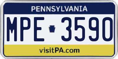 PA license plate MPE3590