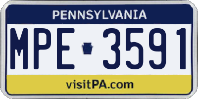 PA license plate MPE3591