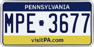 PA license plate MPE3677