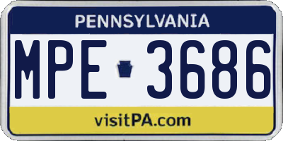 PA license plate MPE3686