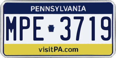 PA license plate MPE3719