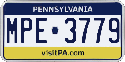 PA license plate MPE3779