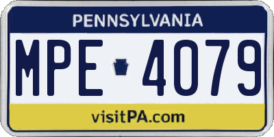 PA license plate MPE4079
