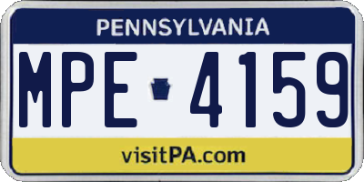 PA license plate MPE4159