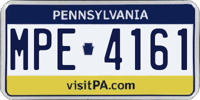 PA license plate MPE4161