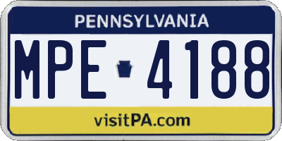 PA license plate MPE4188