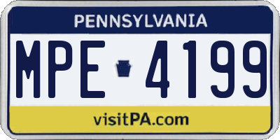 PA license plate MPE4199