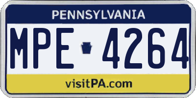 PA license plate MPE4264