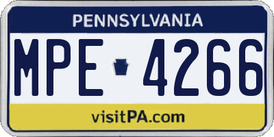PA license plate MPE4266