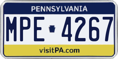 PA license plate MPE4267