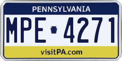 PA license plate MPE4271