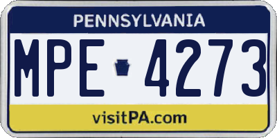 PA license plate MPE4273