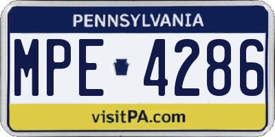 PA license plate MPE4286
