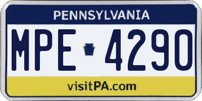 PA license plate MPE4290