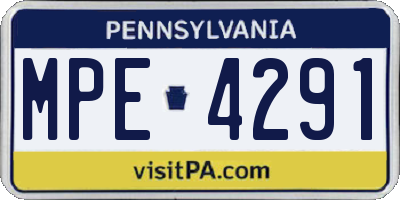 PA license plate MPE4291