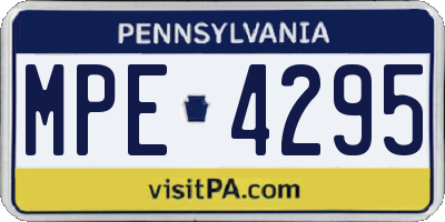 PA license plate MPE4295