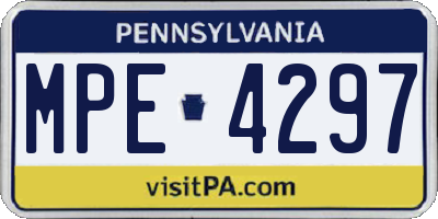 PA license plate MPE4297