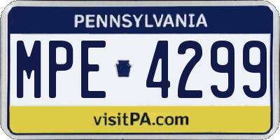 PA license plate MPE4299