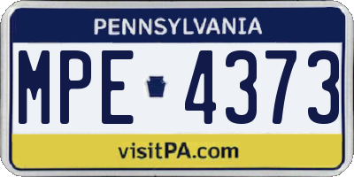 PA license plate MPE4373