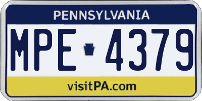 PA license plate MPE4379