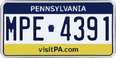 PA license plate MPE4391