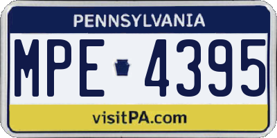 PA license plate MPE4395