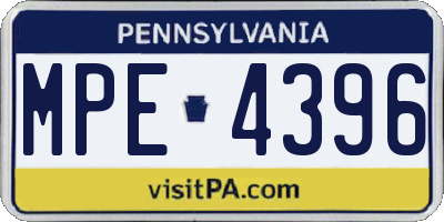 PA license plate MPE4396