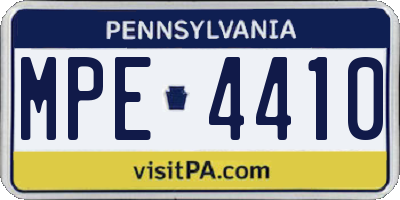 PA license plate MPE4410