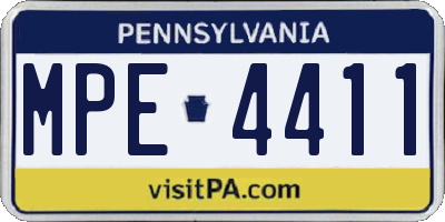 PA license plate MPE4411