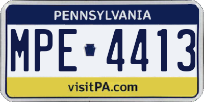 PA license plate MPE4413