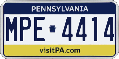 PA license plate MPE4414