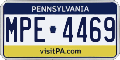 PA license plate MPE4469