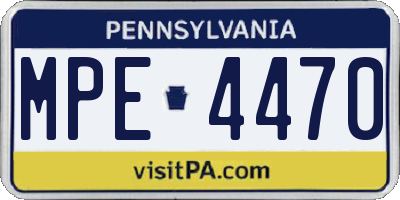 PA license plate MPE4470