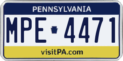 PA license plate MPE4471