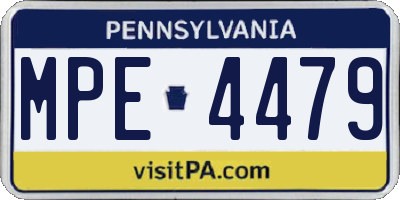 PA license plate MPE4479