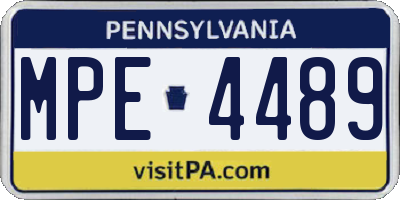 PA license plate MPE4489